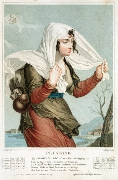 Pluviose (January-February) fifth month of the Republican Calendar, engraved by Tresca, c.1794 by Louis Lafitte